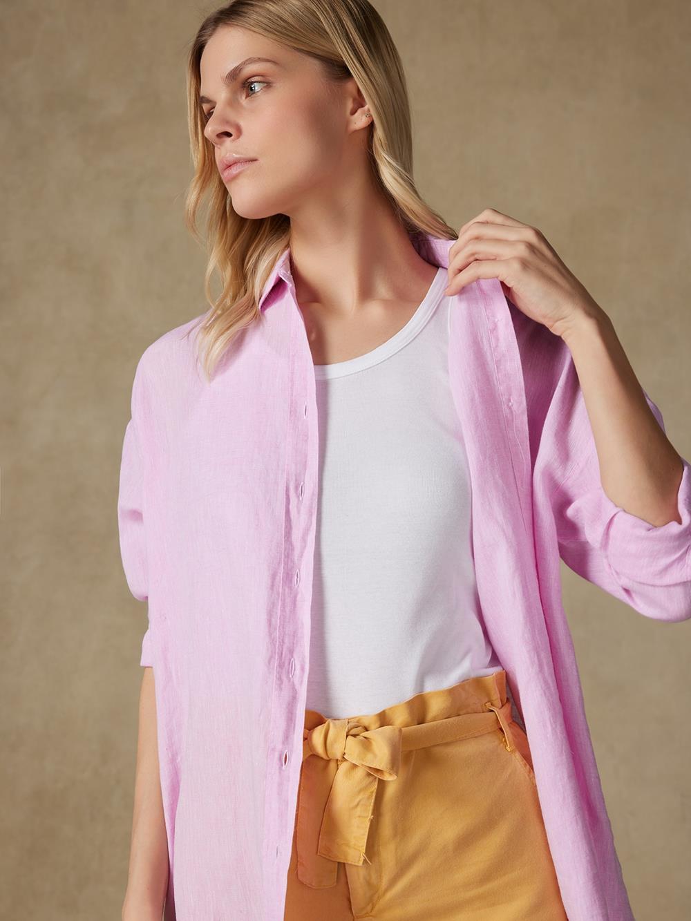 Coby linen shirt pink 