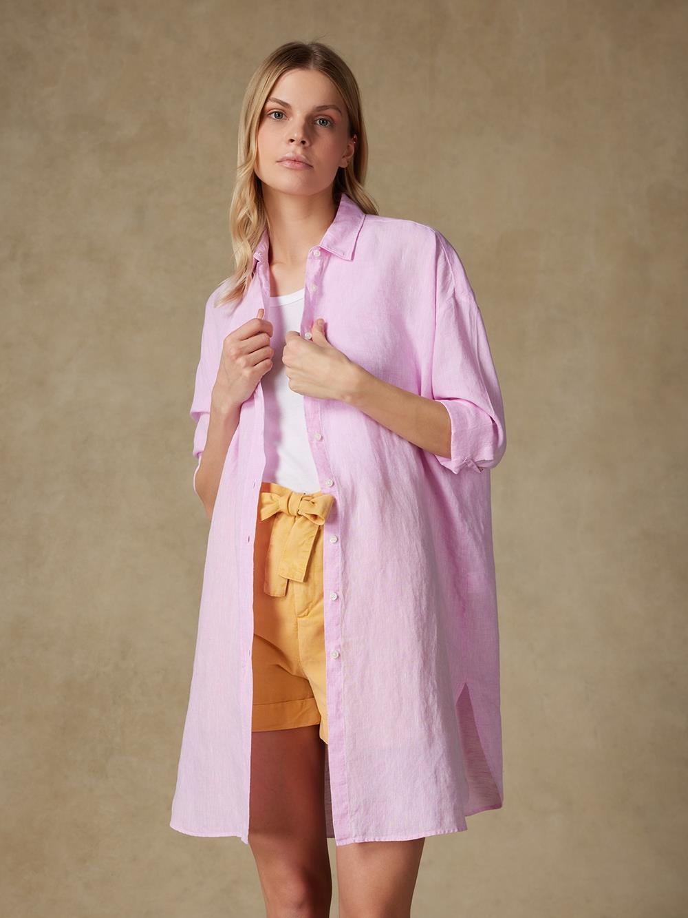 Coby linen shirt pink 