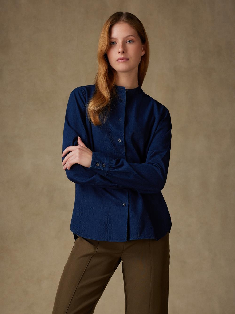 Hélène indigo twill shirt