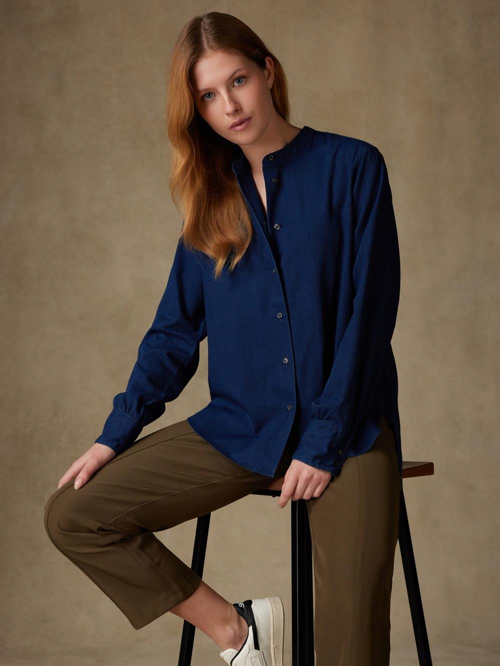 Hélène indigo twill shirt