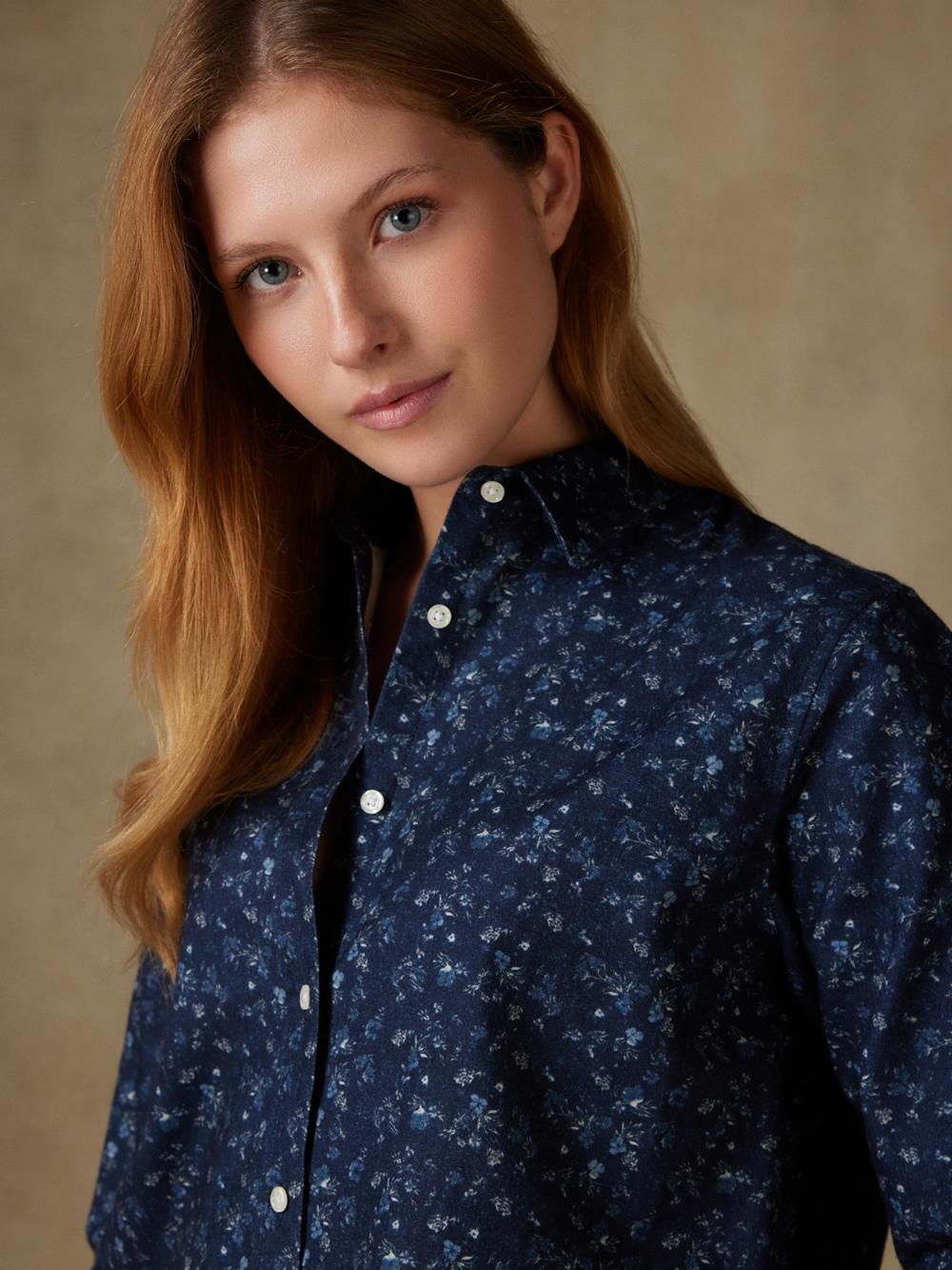 Justine Floral Print Flannel Shirt