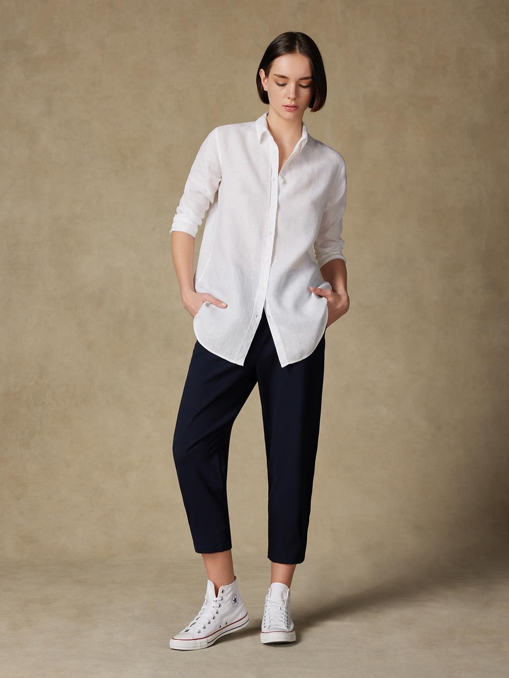 Justine linen shirt white