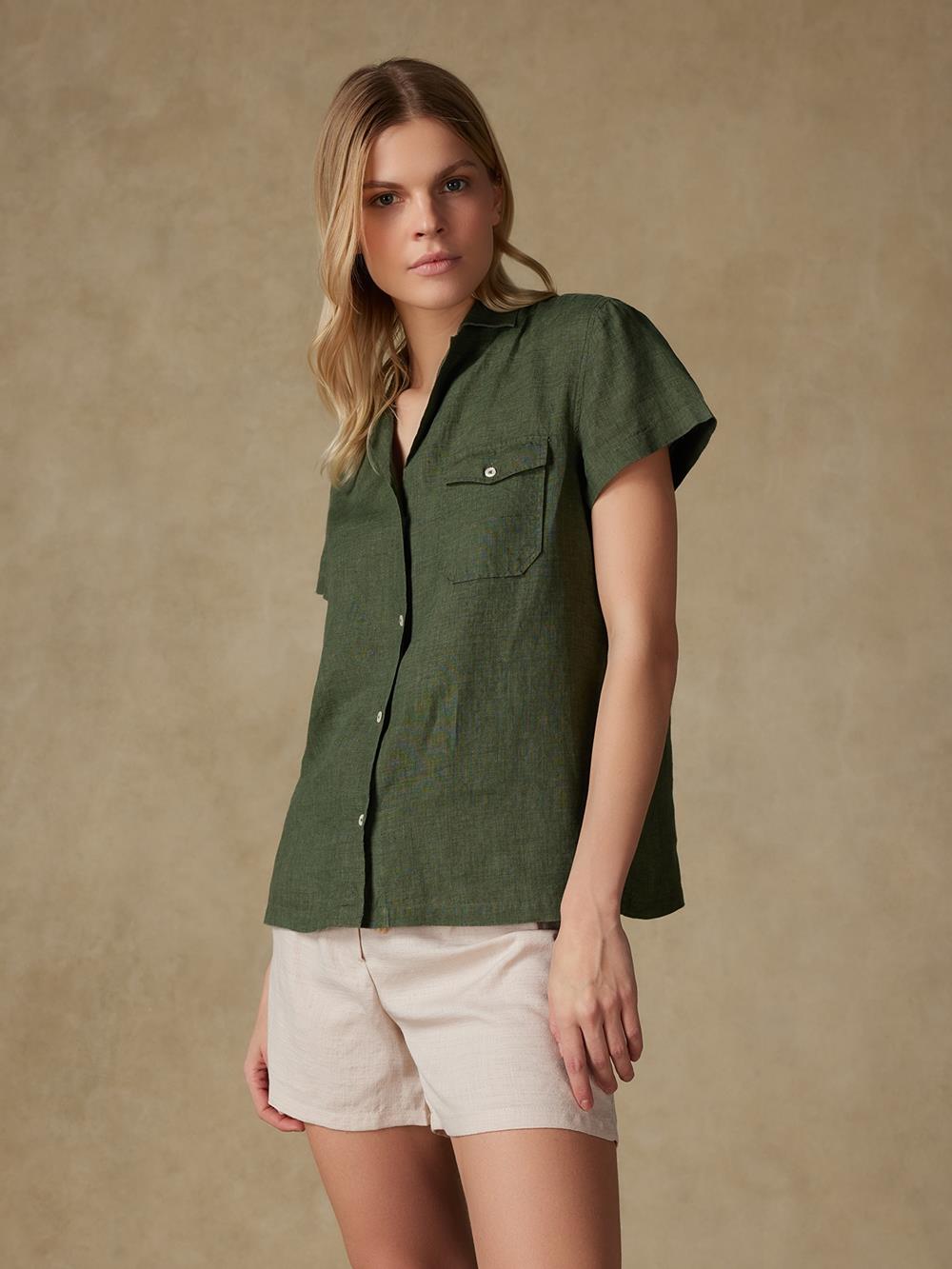 Salina linen shirt khaki 