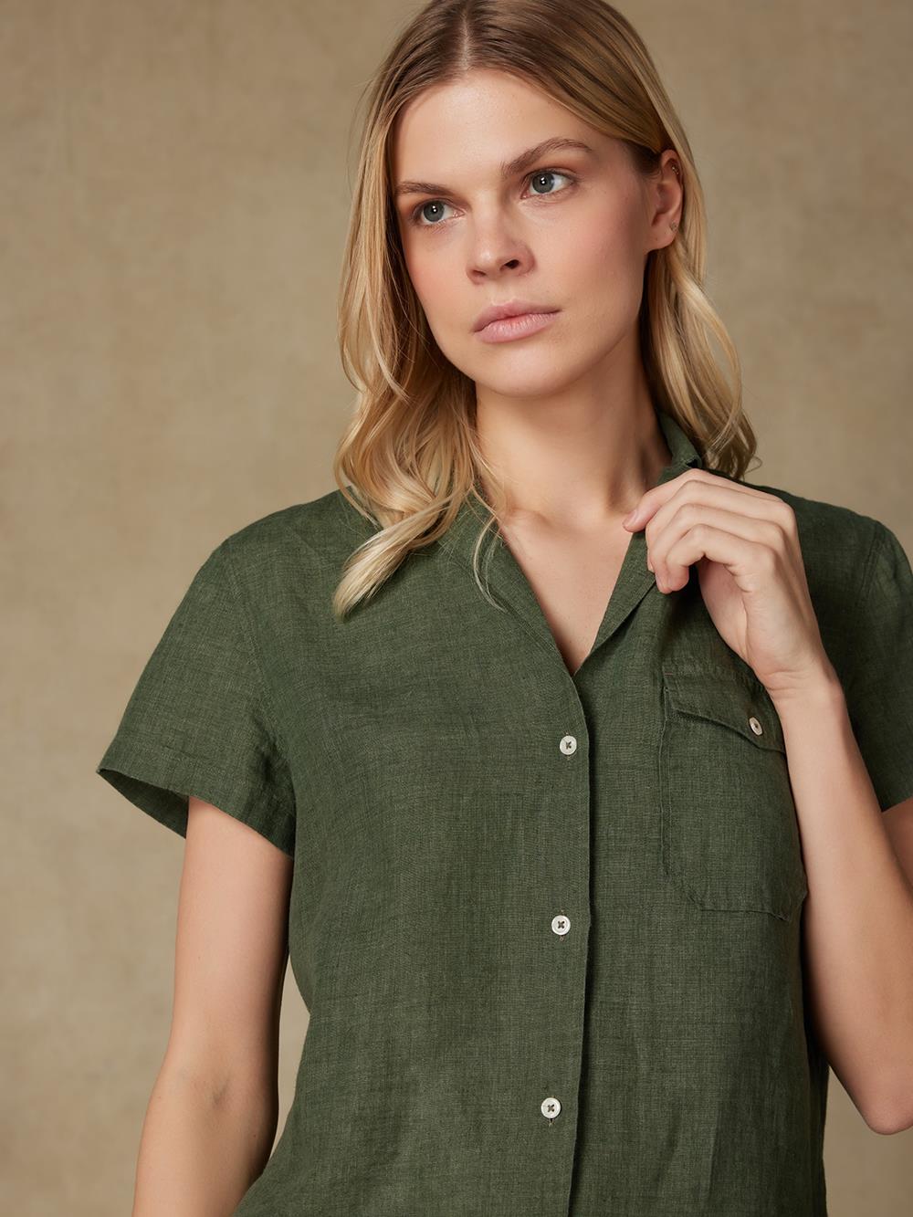 Salina linen shirt khaki 