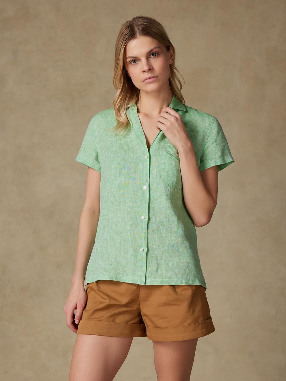 Salina camisa de lino verde