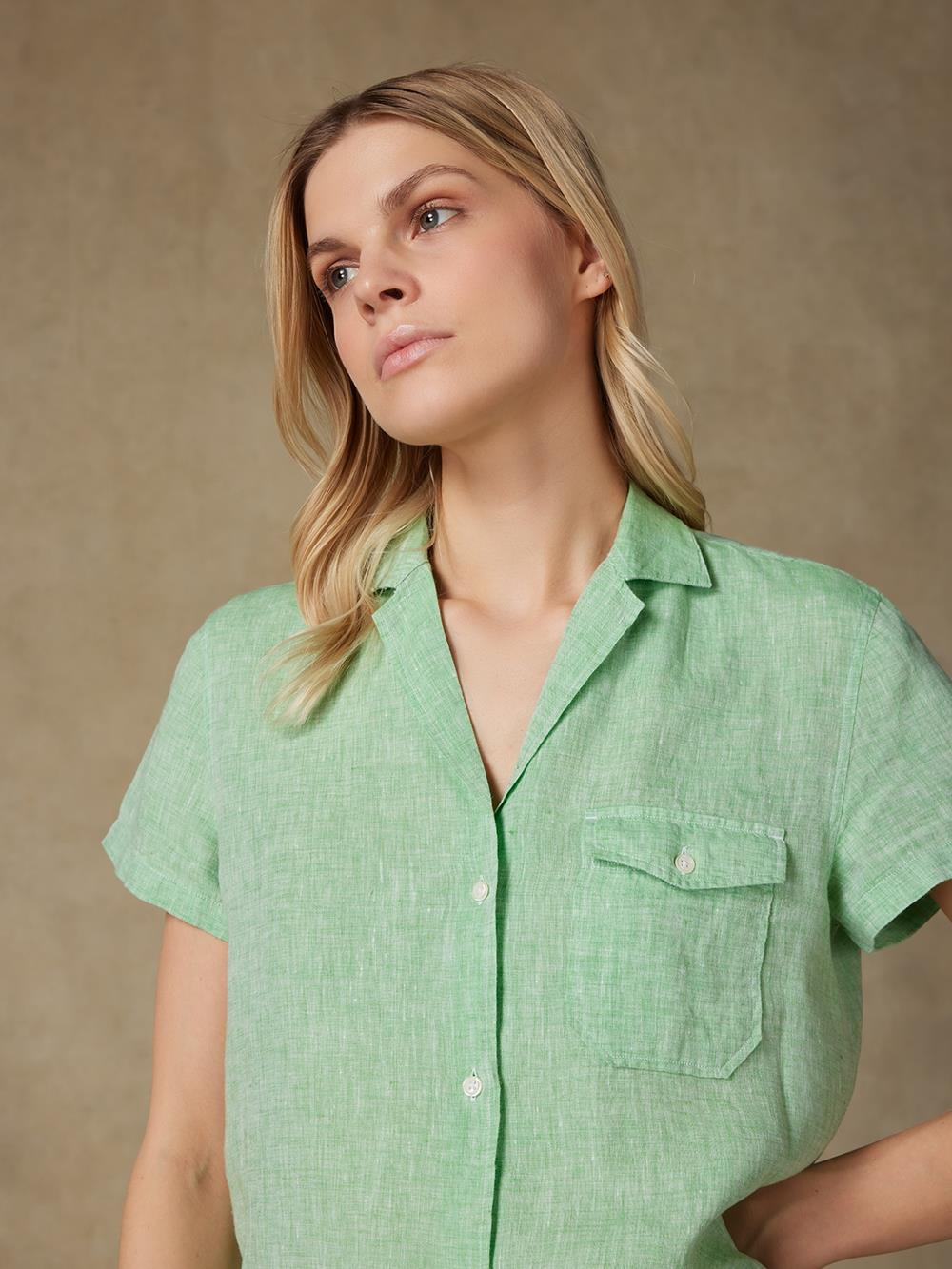 Chemise Salina en lin vert