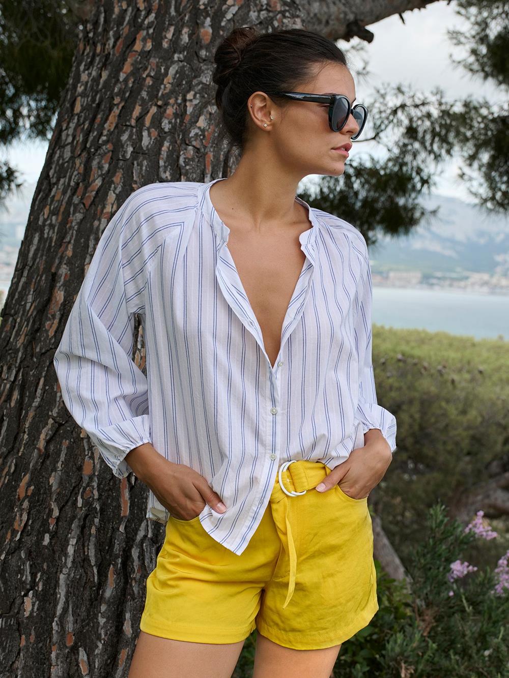 Camille blouse stripes indigo transat