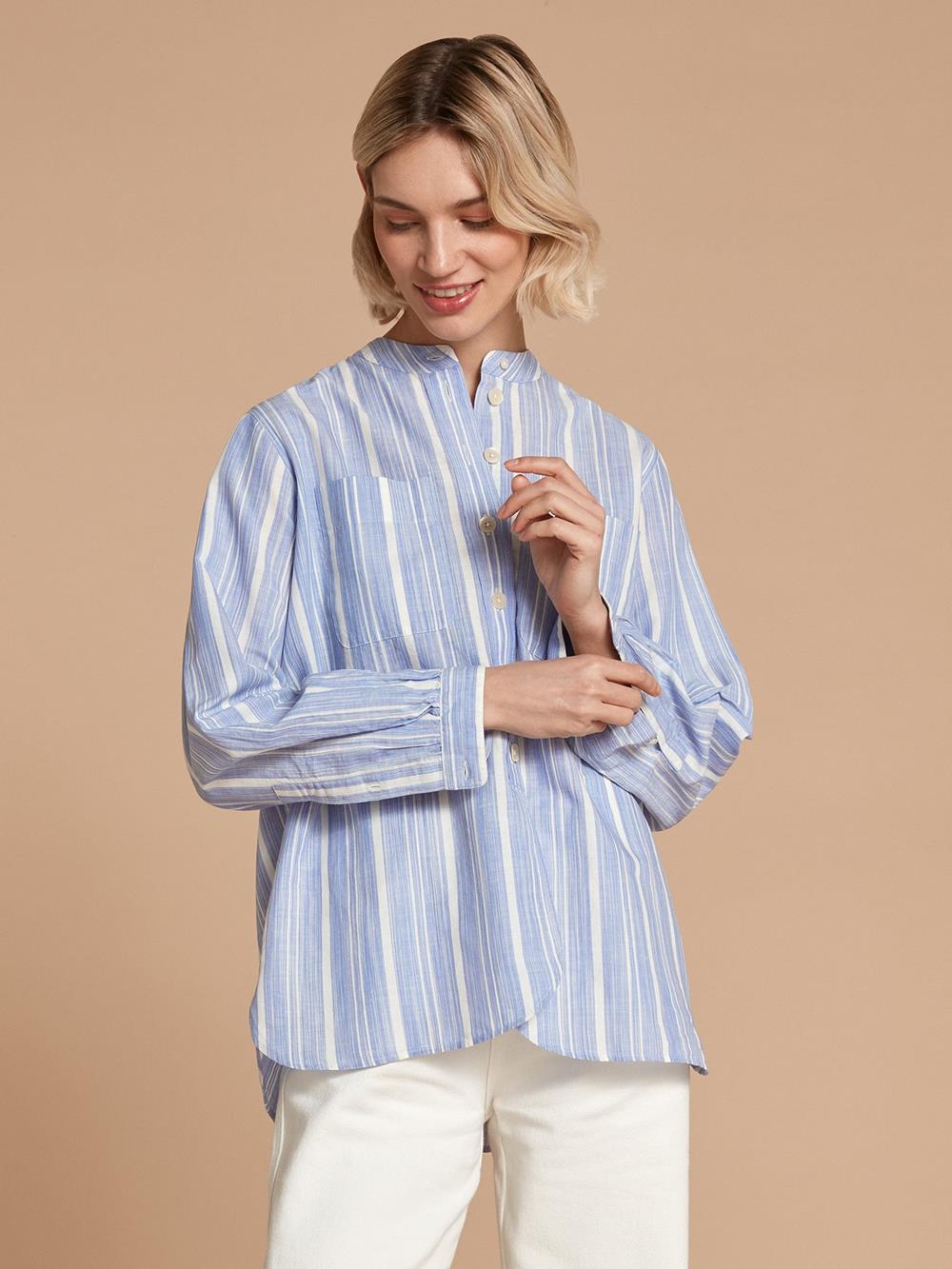 Janice linen stripes transat shirt