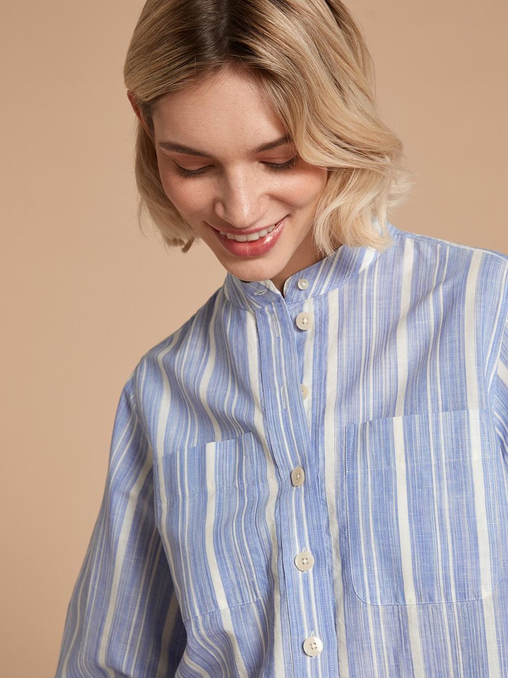 Janice linen stripes transat shirt