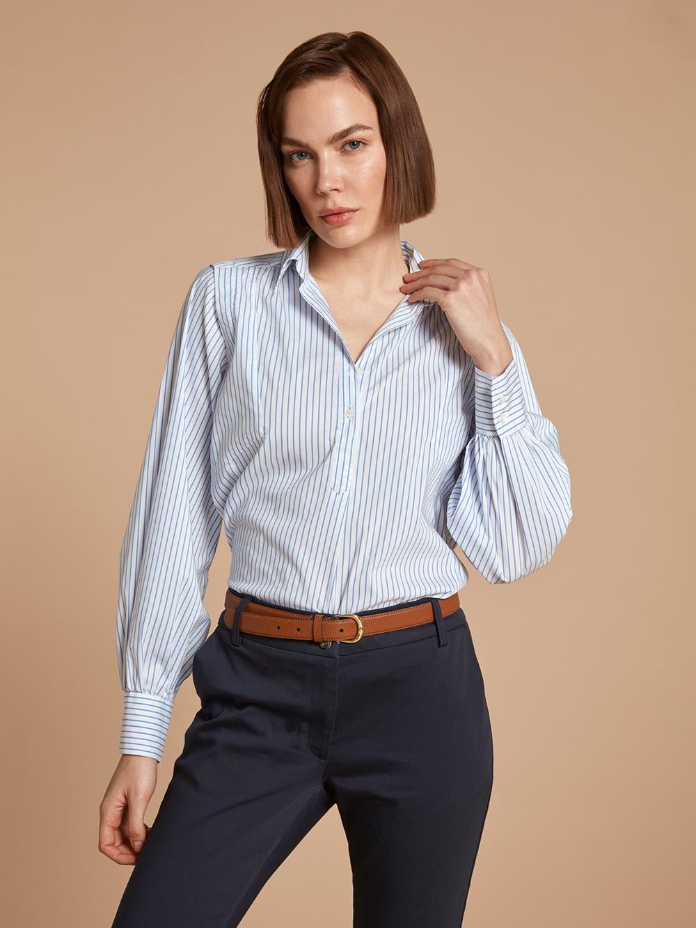 Ninon azure stripes shirt