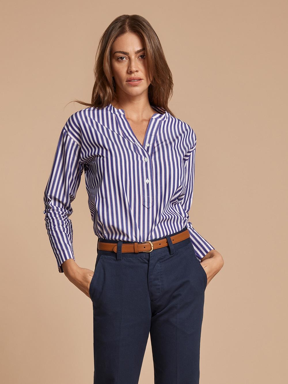 Romy shirt with two-tone stripes