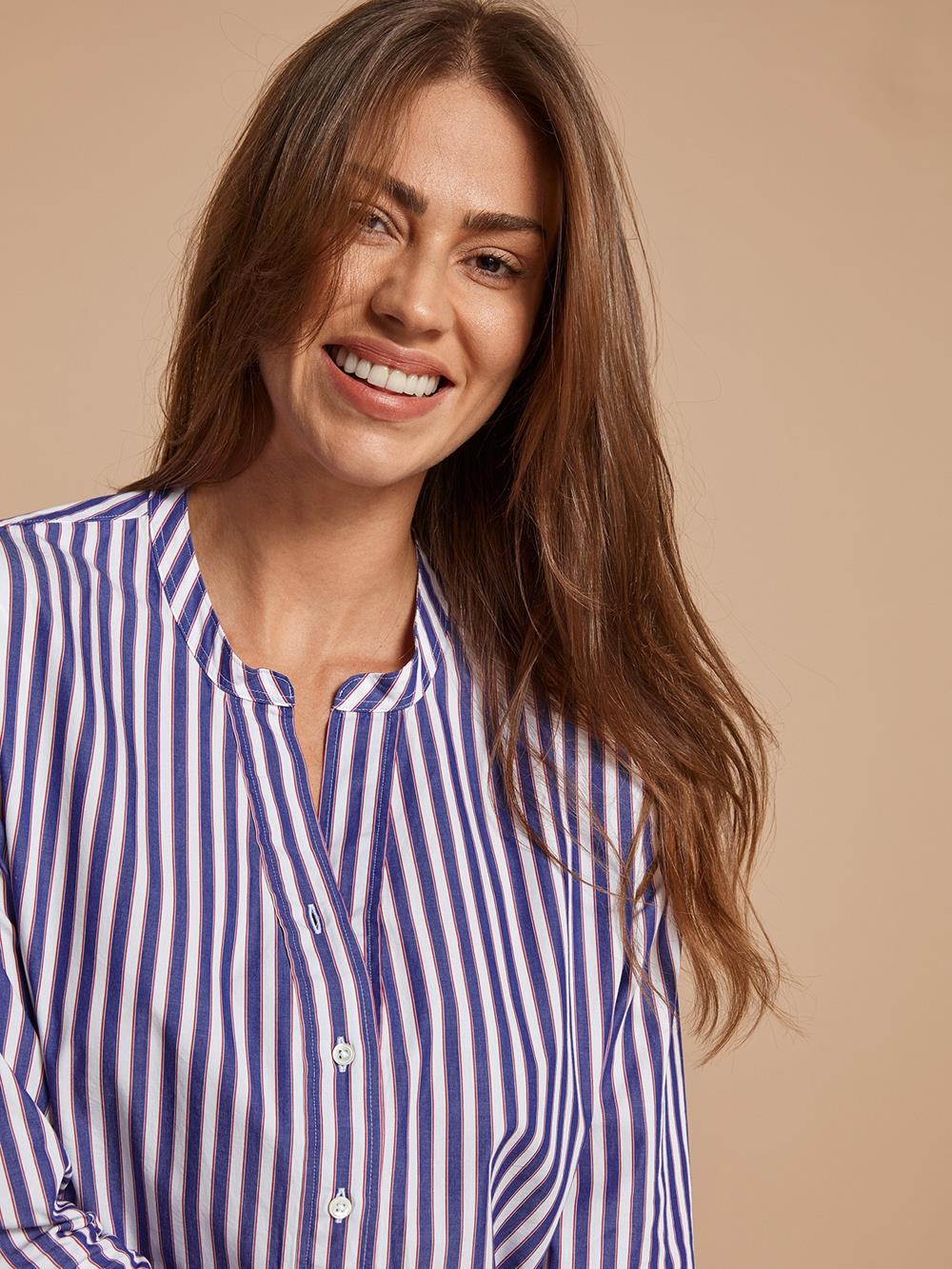Romy shirt with two-tone stripes