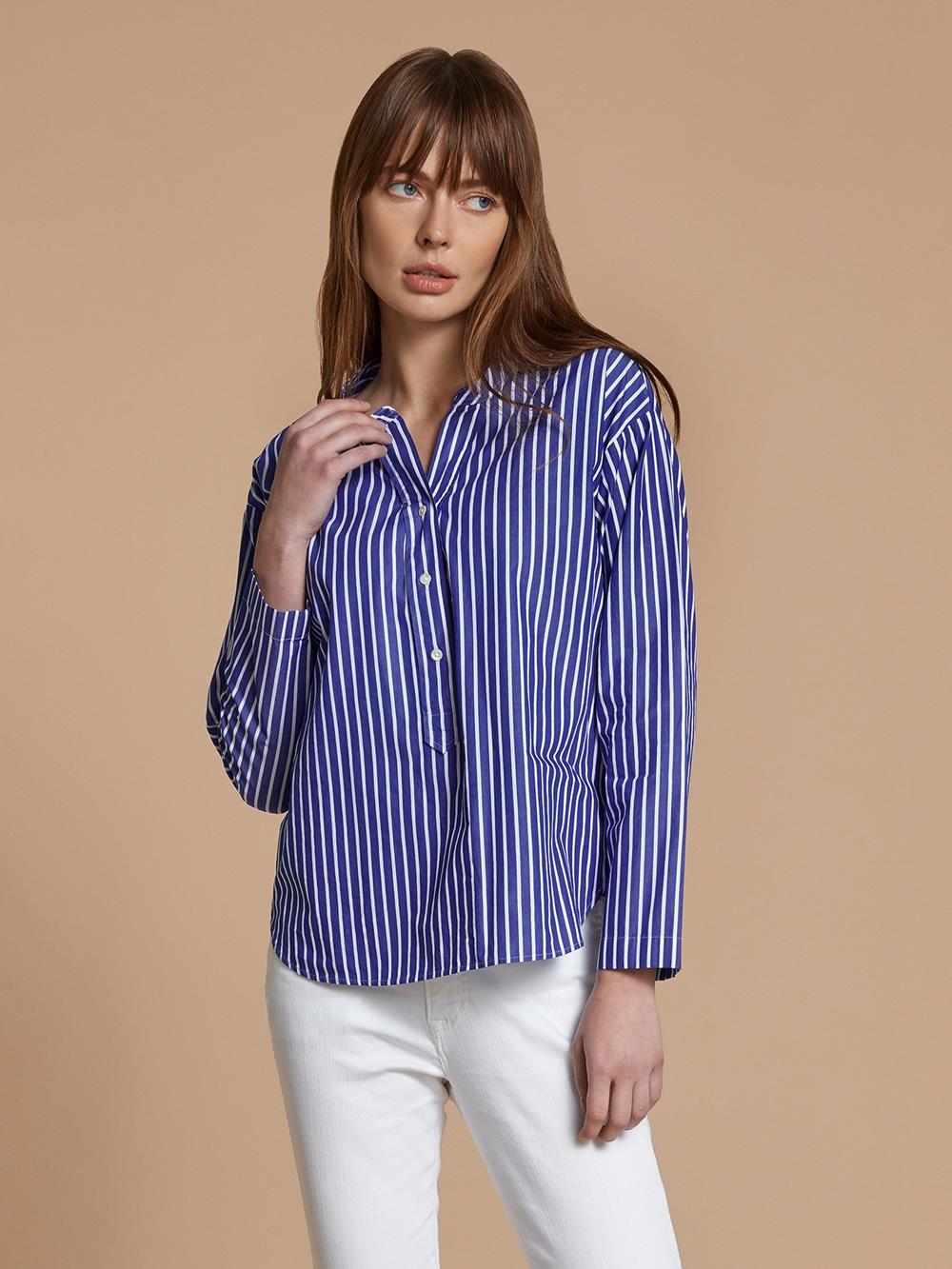 Romy shirt with indigo stripes