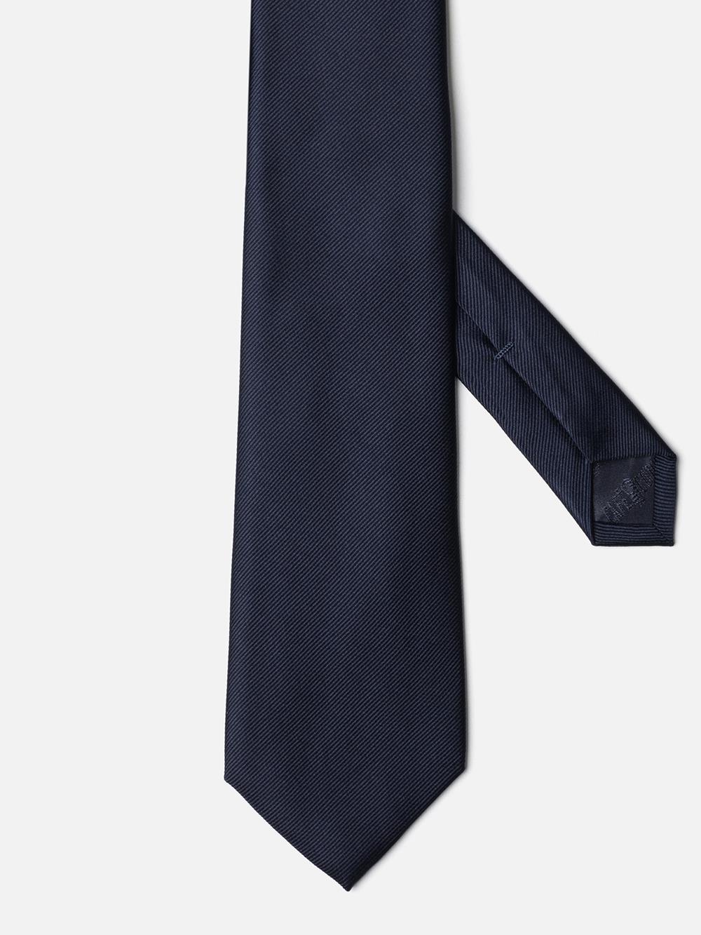 Cravatta in twill di seta navy
