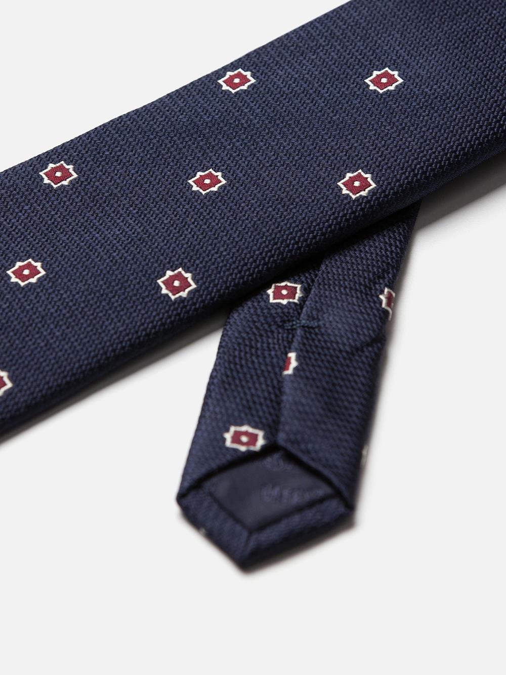 Zijden stropdas met bordeaux patroon
