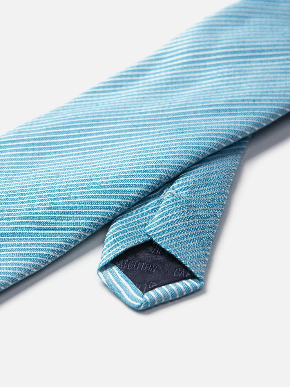 Linen tie and scratch sky silk