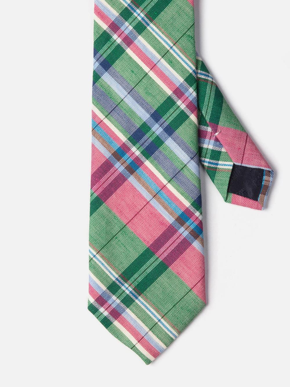 Cravate à motif tartan vert