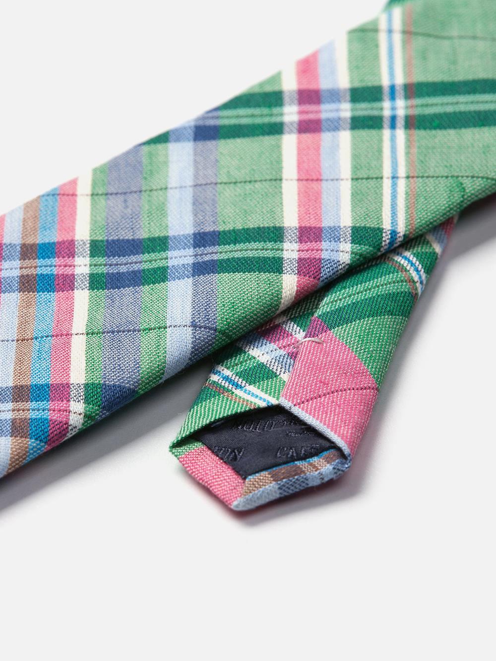 Cravate à motif tartan vert
