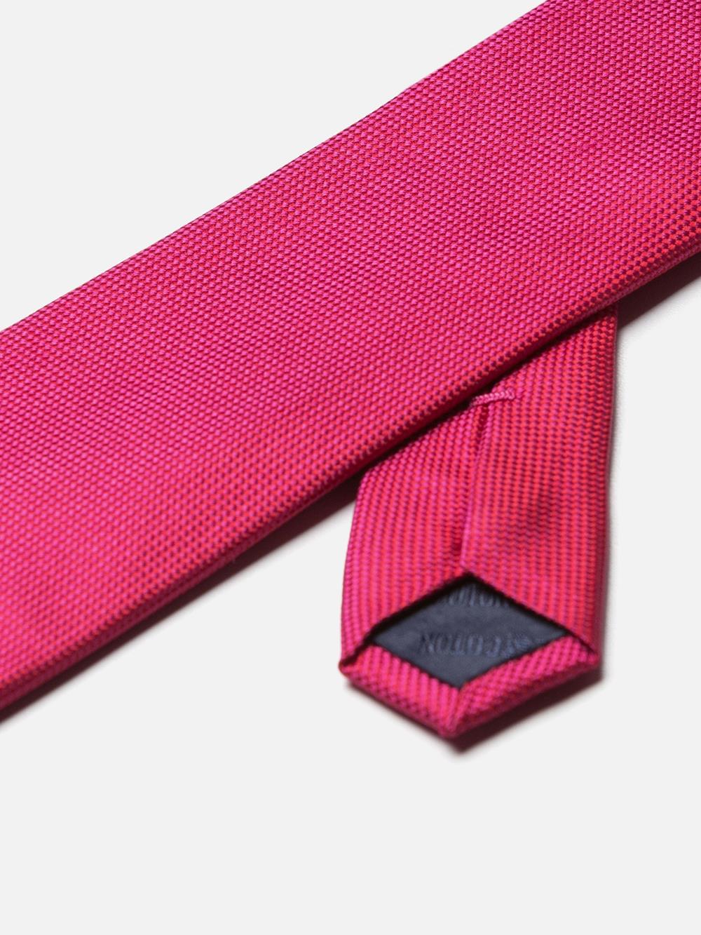 Karmijn zijden stropdas 