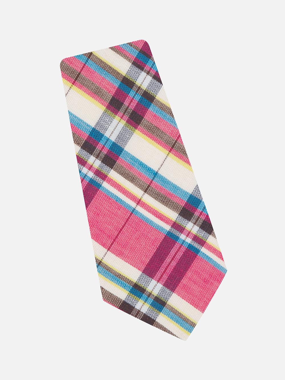Cravate à motif tartan fuchsia