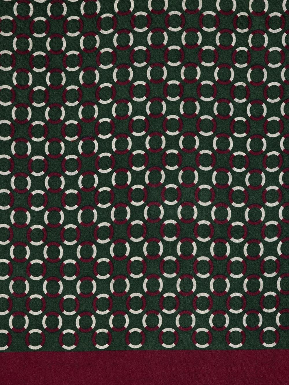 Green wool Castille patterned scarf