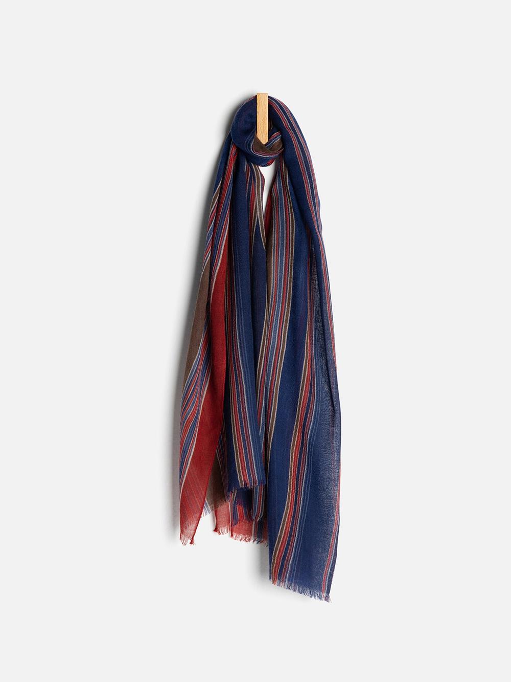 Tessin-Schal mit mehrfarbigen Streifen