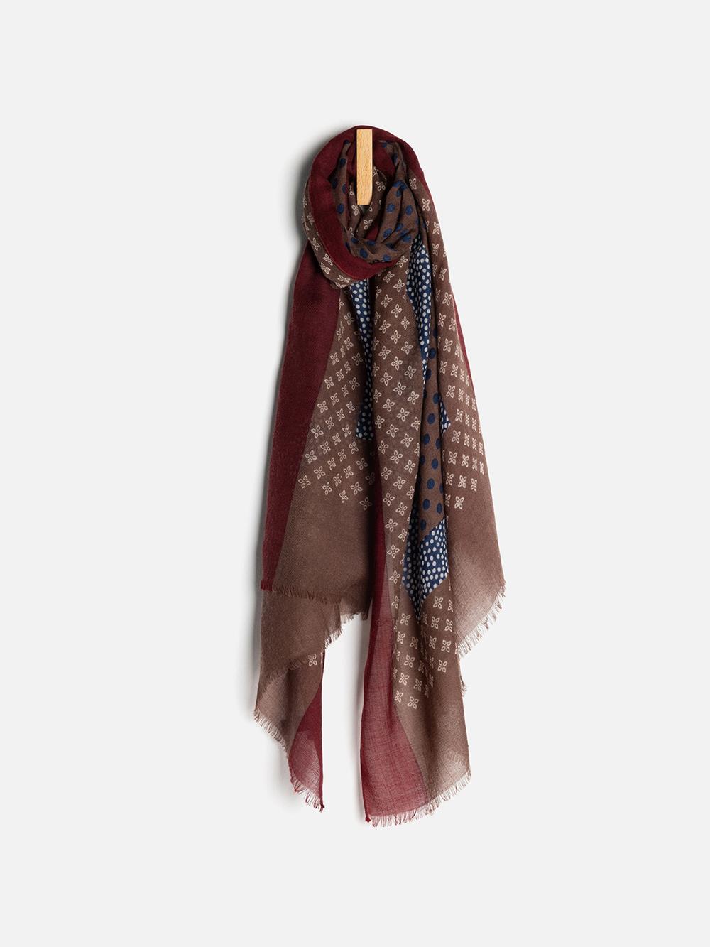 Toscane Hazelnoot patchwork sjaal
