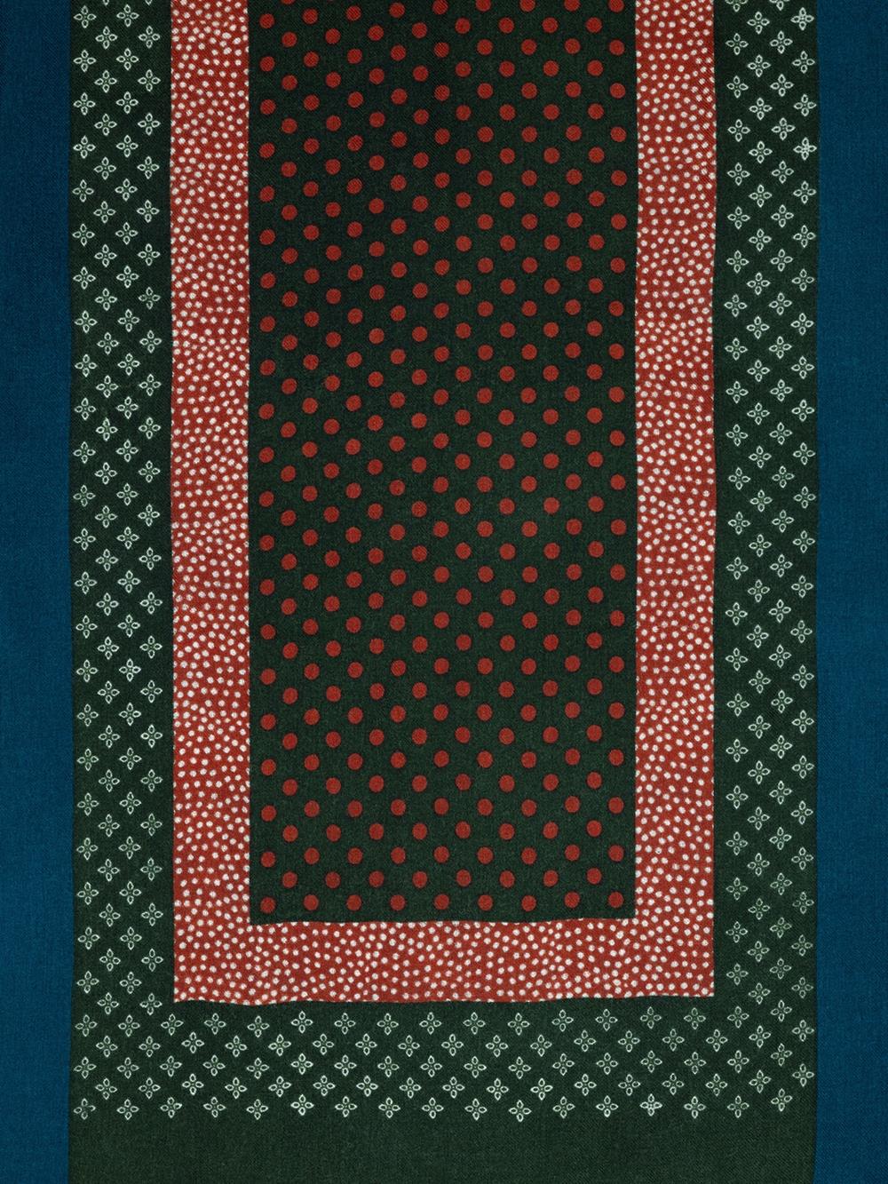Khaki Toscane Sjaal met patchworkpatroon