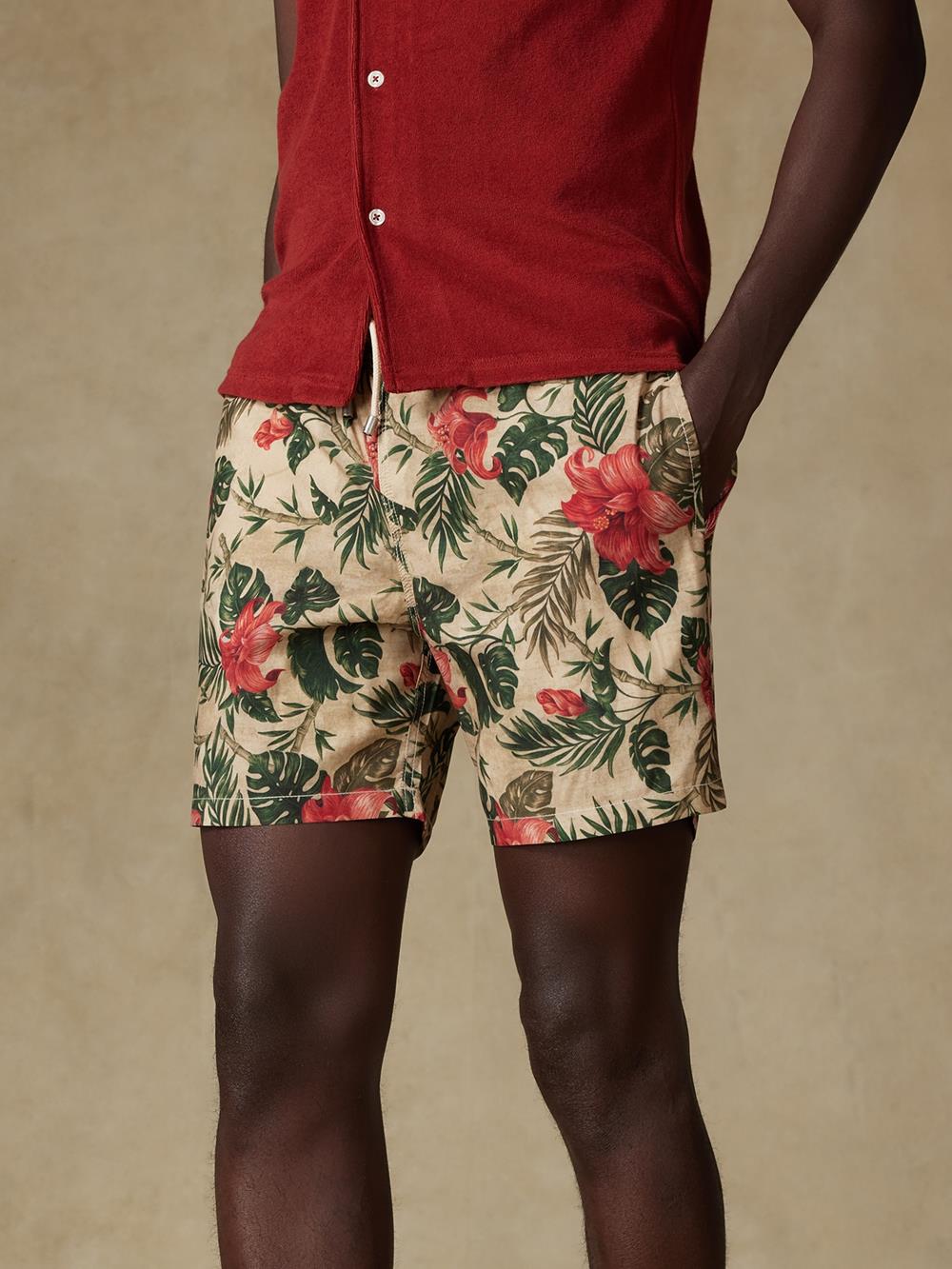 Ivory jungle swimwear