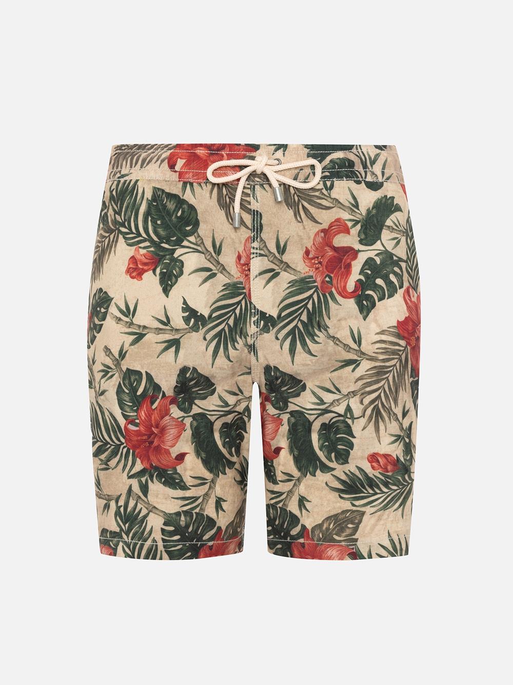 Ivory jungle swimwear