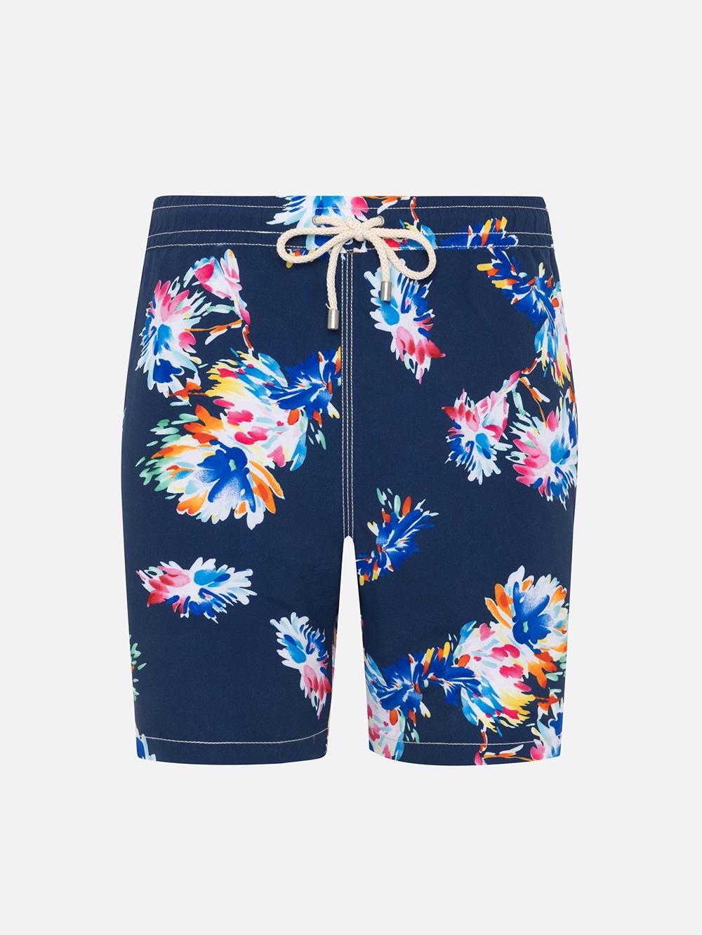 Sausalito navy flowers swimwear