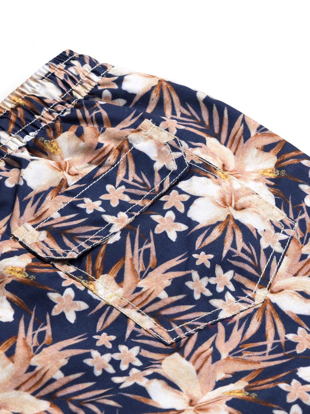 Maillot de bain Tahiti à fleurs marine