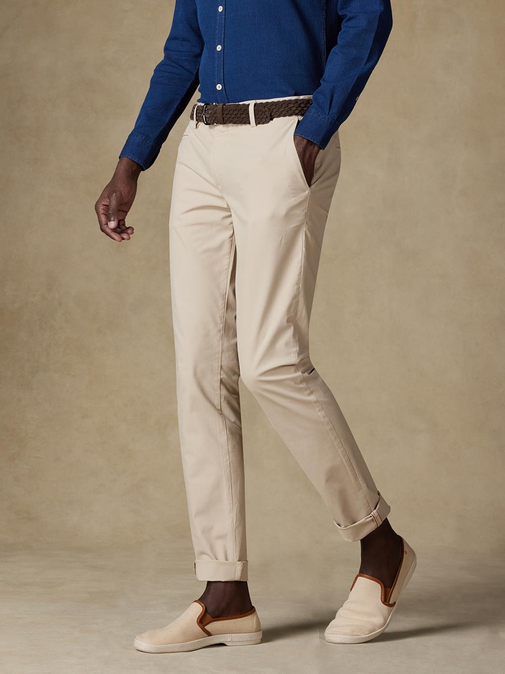 Sand chino trousers