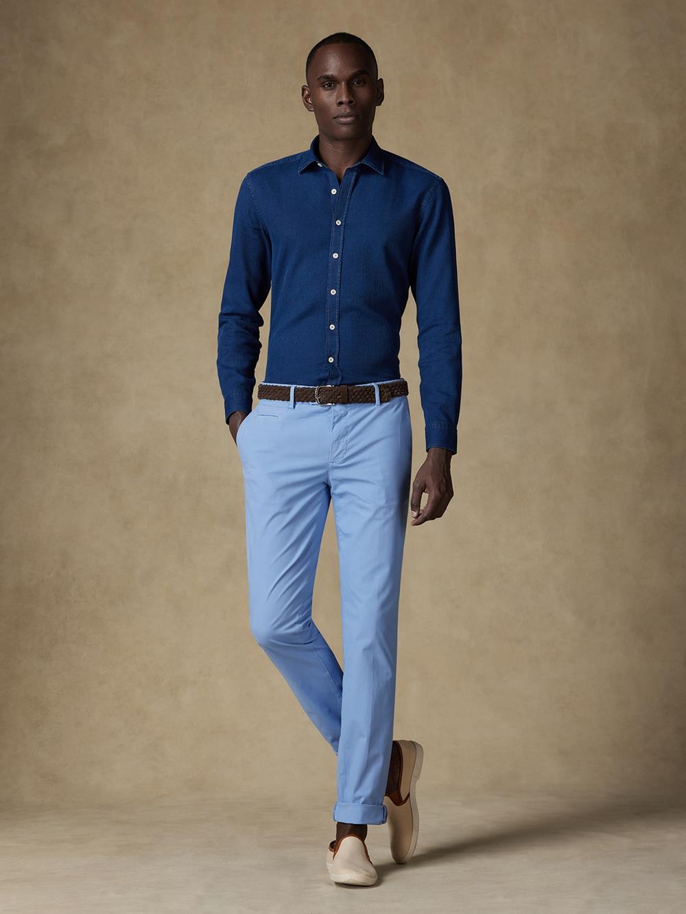 Hemelsblauwe chino broek