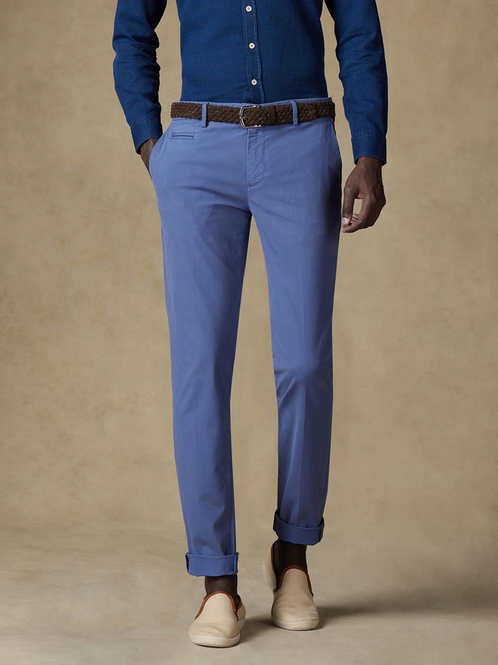 Pantalon chino cobalt