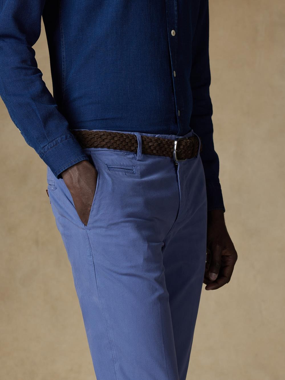 Pantalon chino cobalt