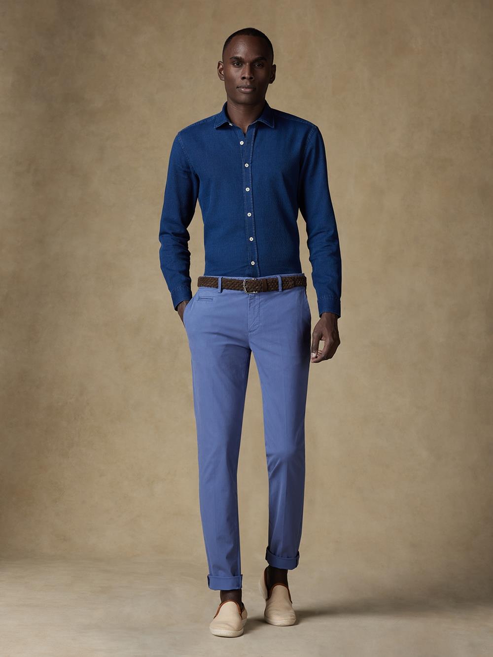 Pantalon chino cobalt