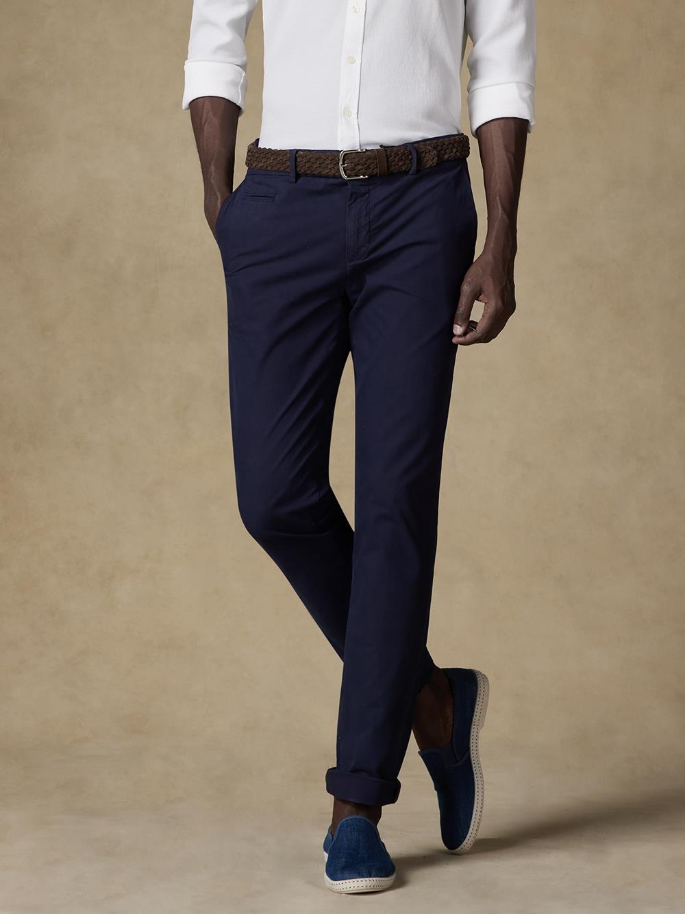 Pantaloni chino blu navy