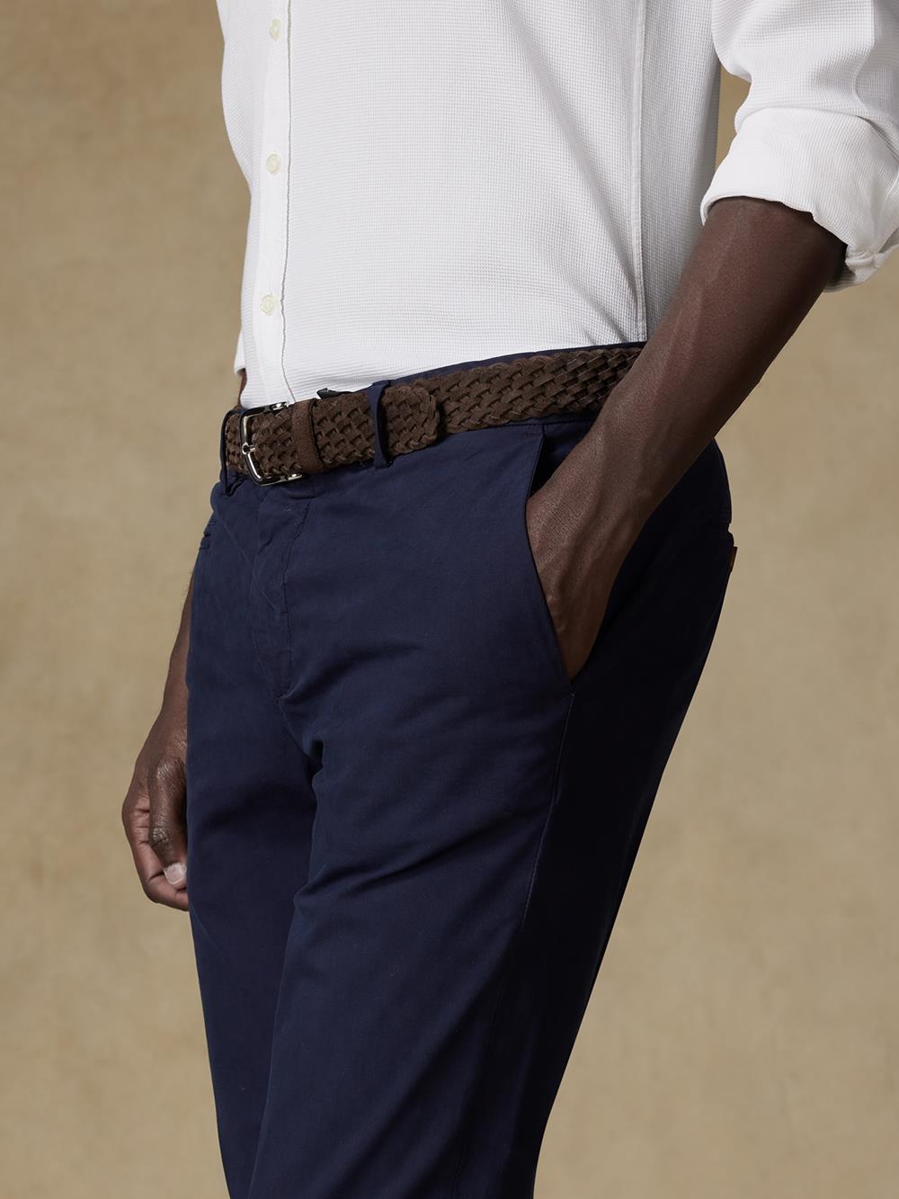 Pantaloni chino blu navy