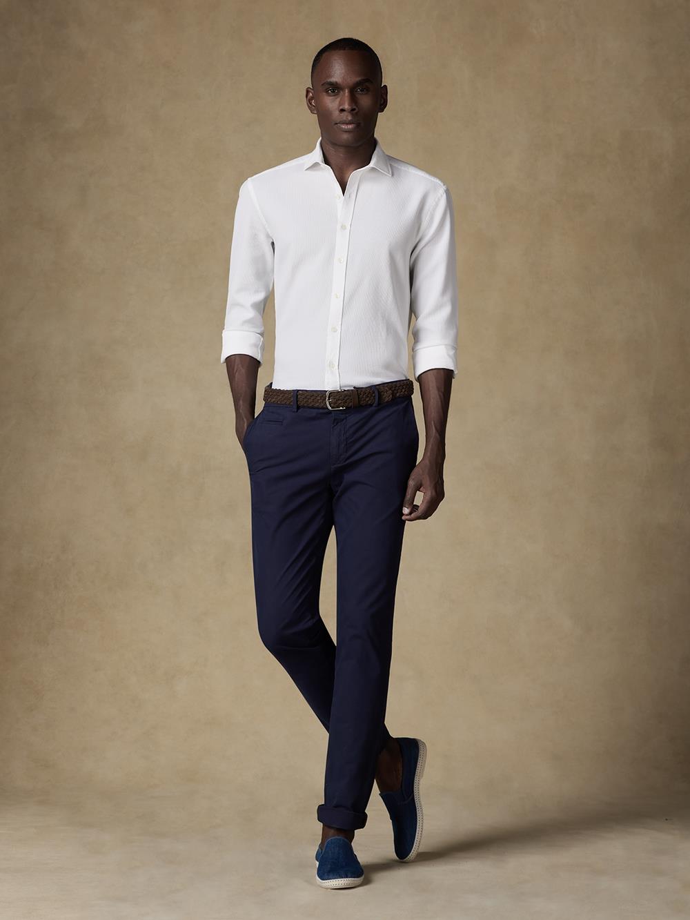 Pantaloni chino blu navy