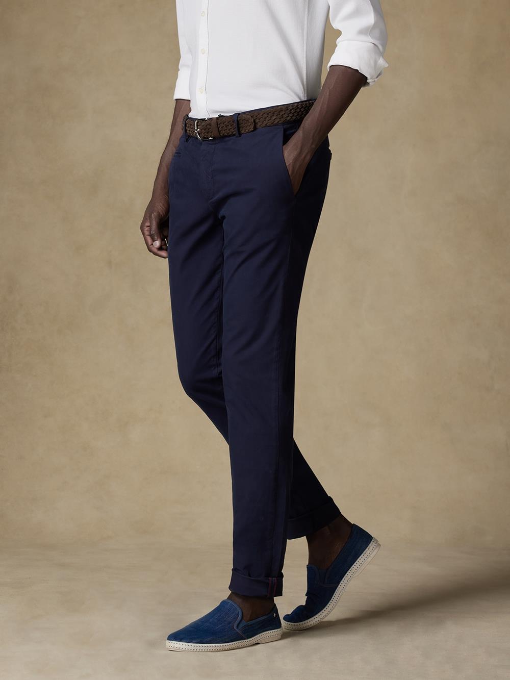 Navy chino trousers