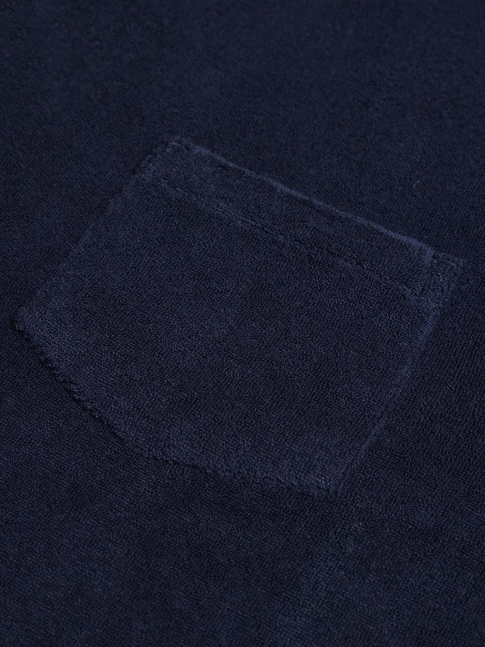 Camisa de rizo azul marino - Manga corta
