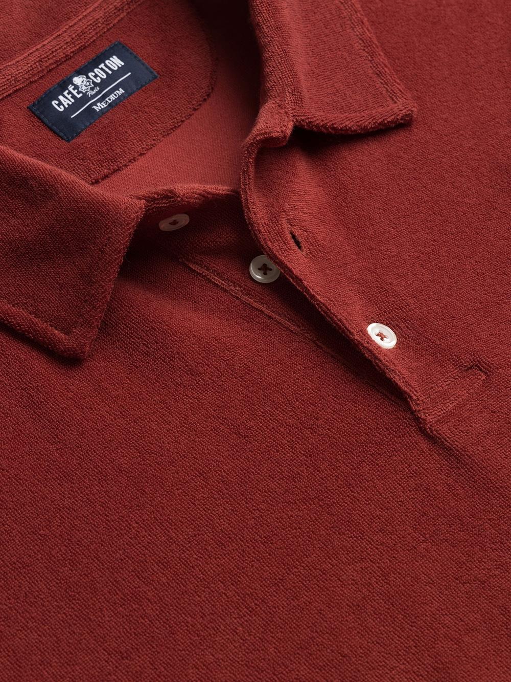 Terry red polo shirt