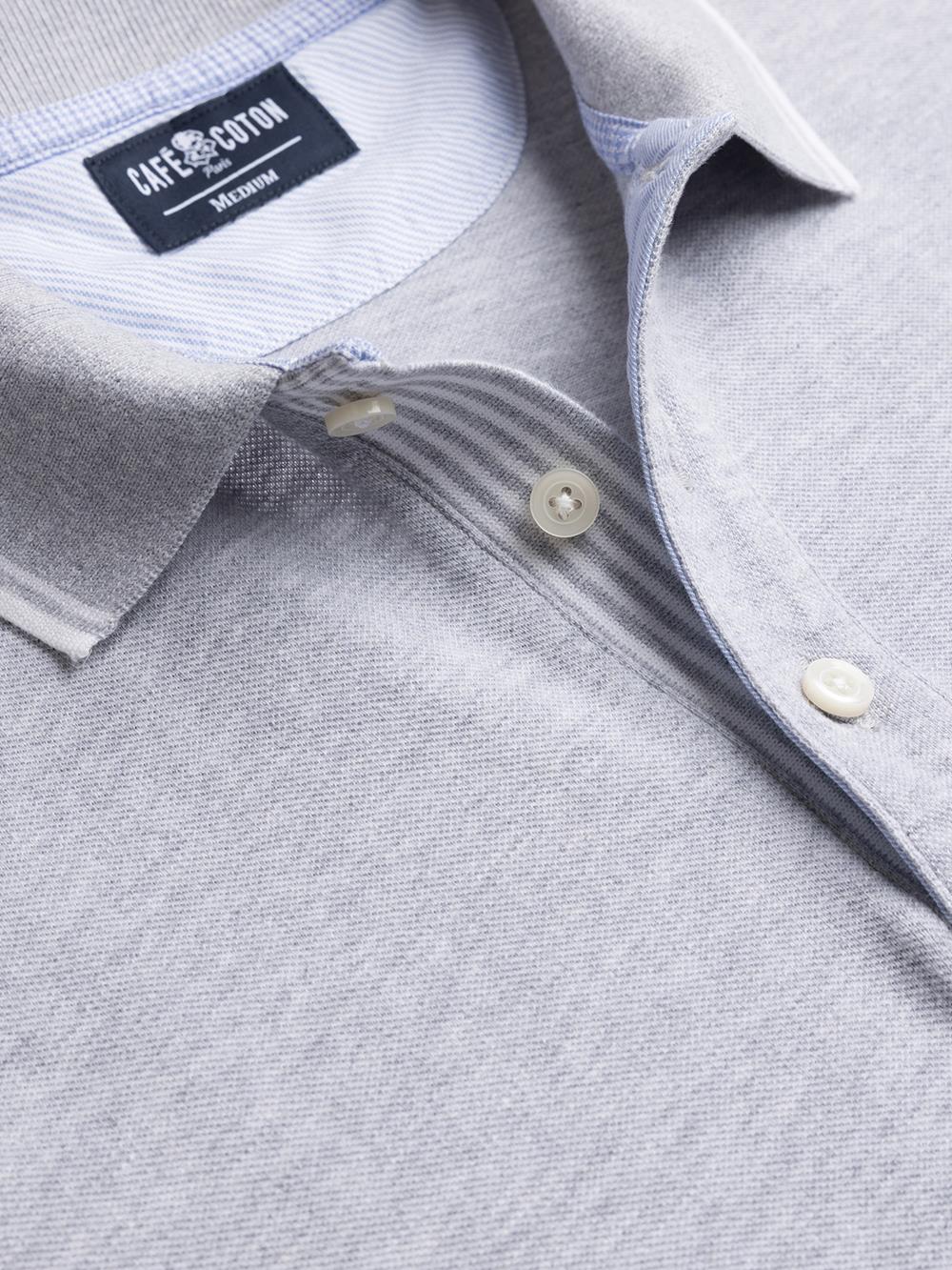 Ray polo in grey piqué