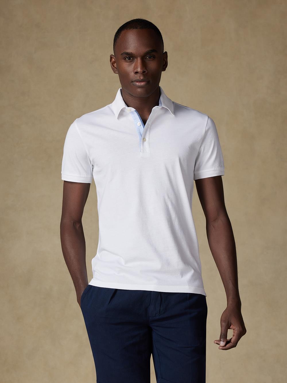 Rupert polo shirt in white jersey 