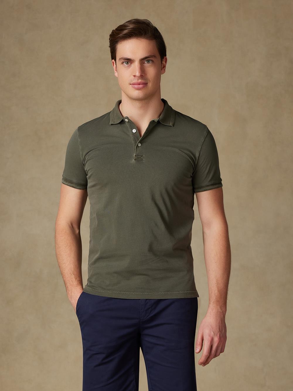 Will polo shirt in khaki jersey 