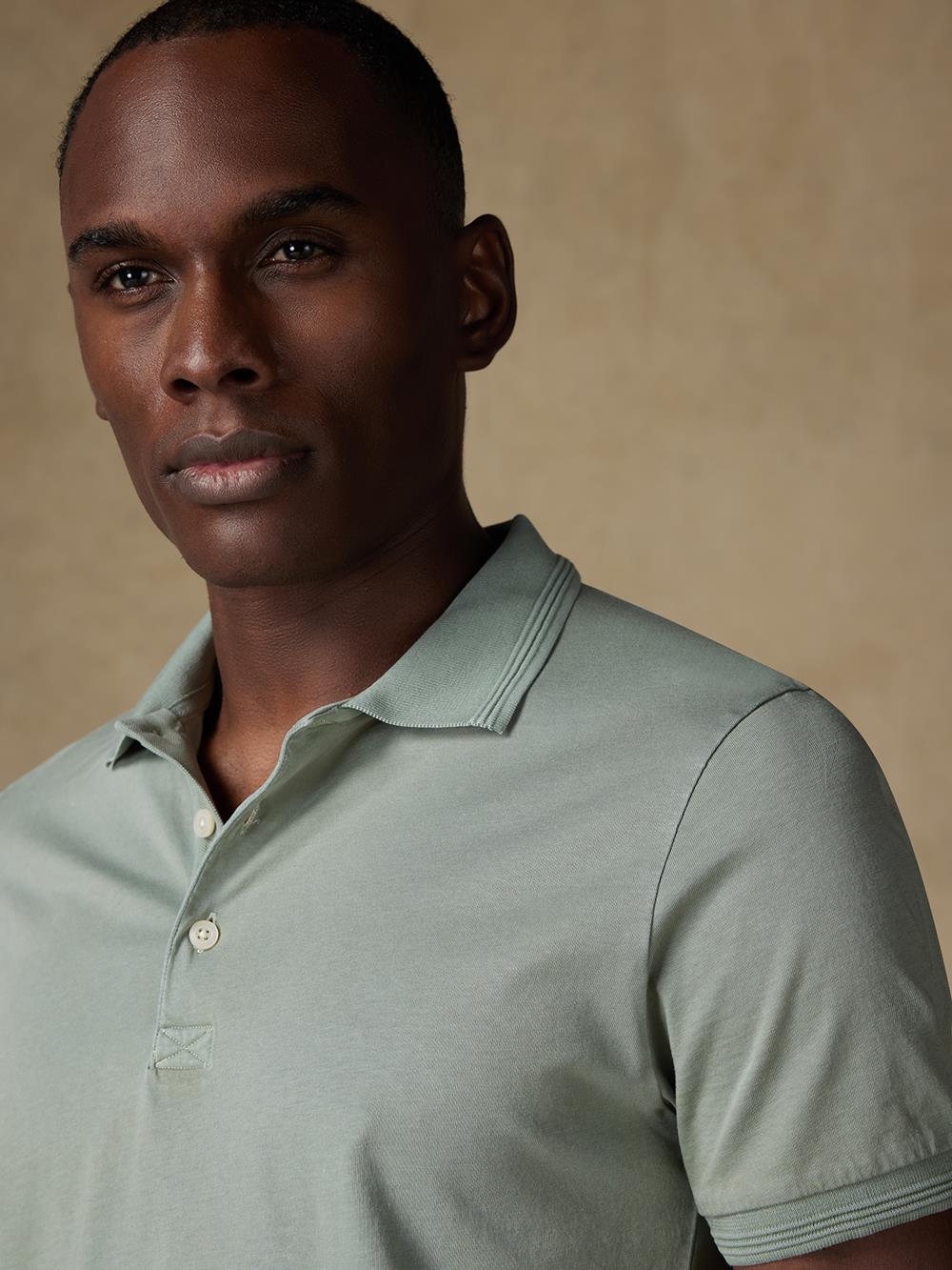 Poloshirt Will in celadon jersey 