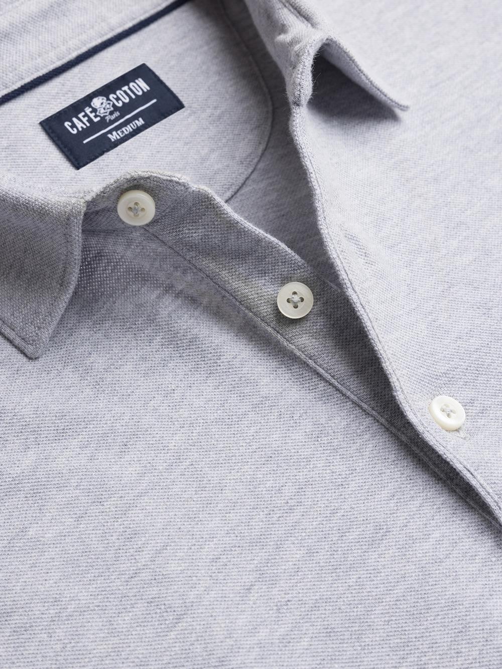 Heritage polo in grijs piqué