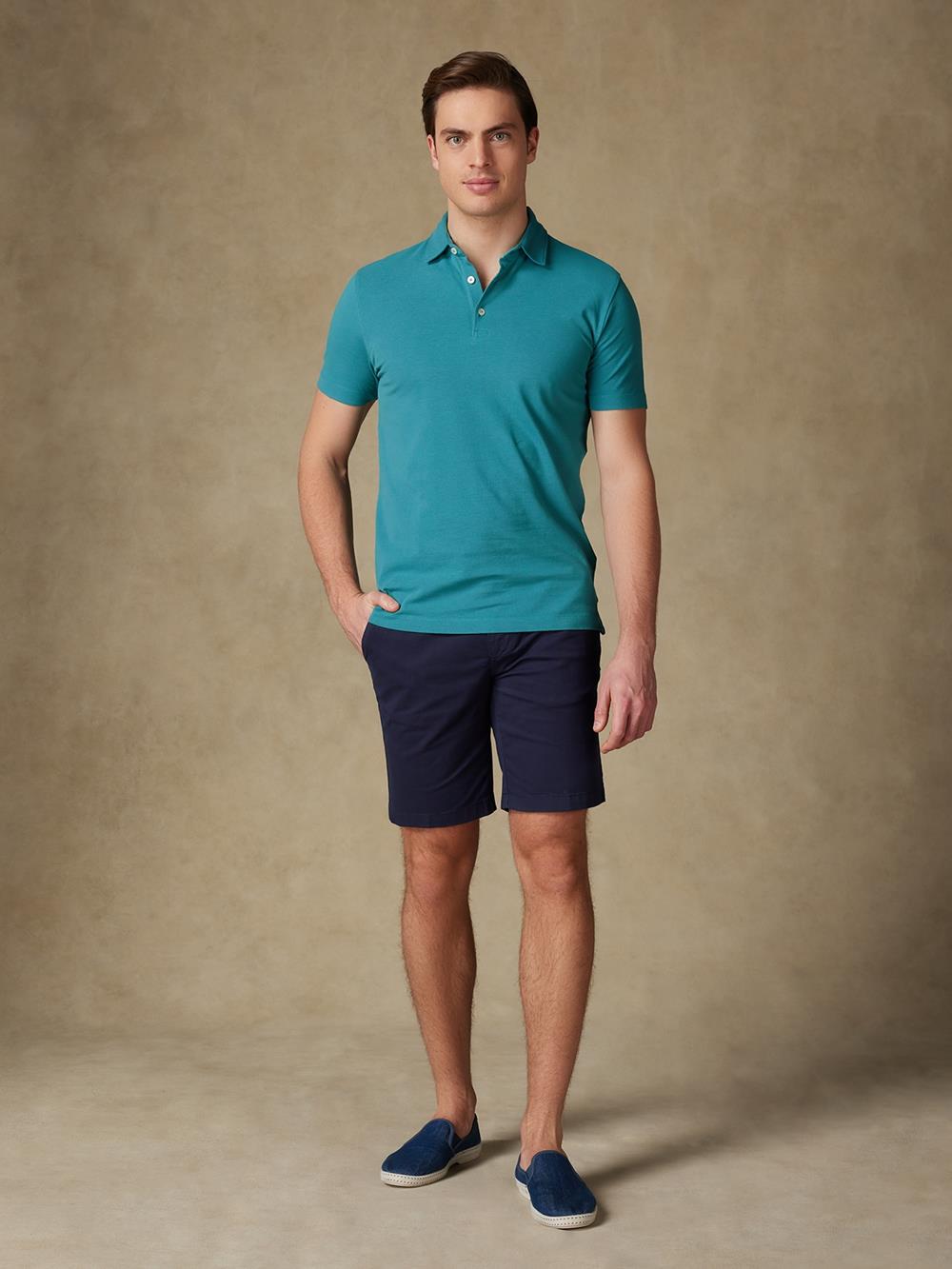 Heritage polo in celadon piqué