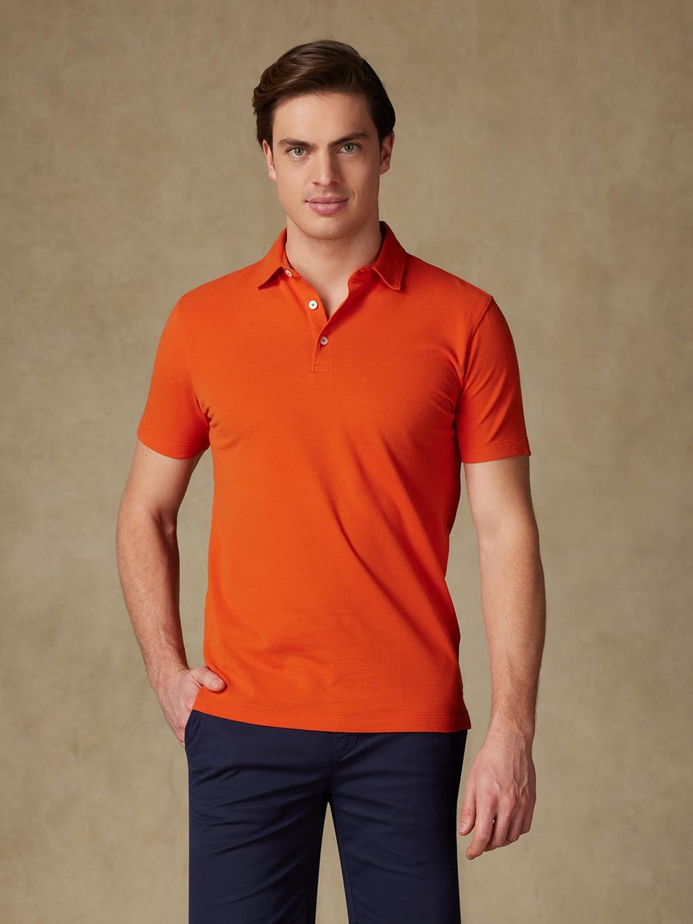 Heritage polo in oranje piqué